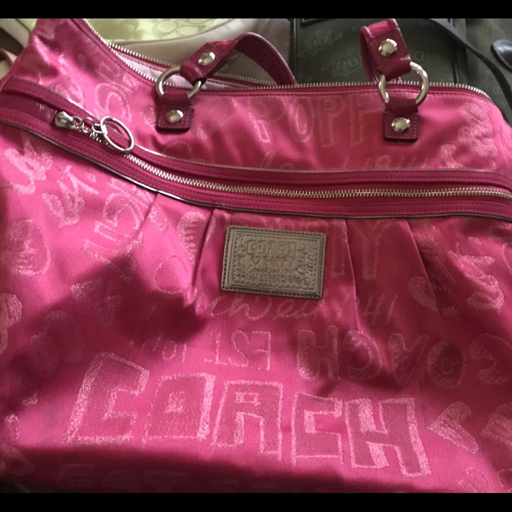 Large coach tote with matching wristlet